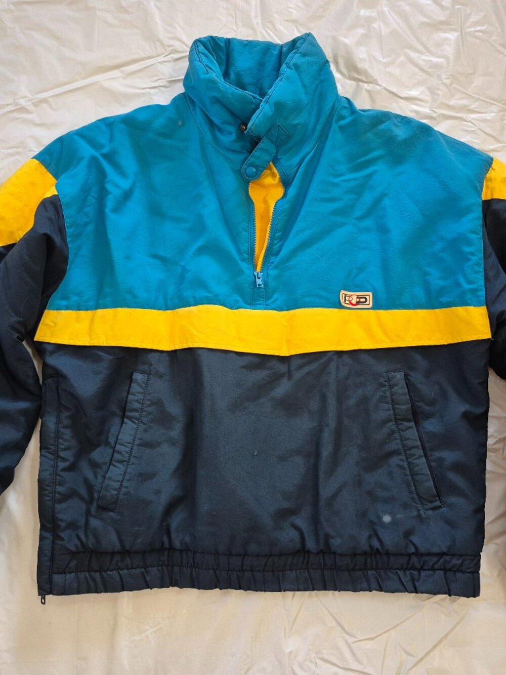 Vintage 1980s POD Blue & yellow Ski Jacket